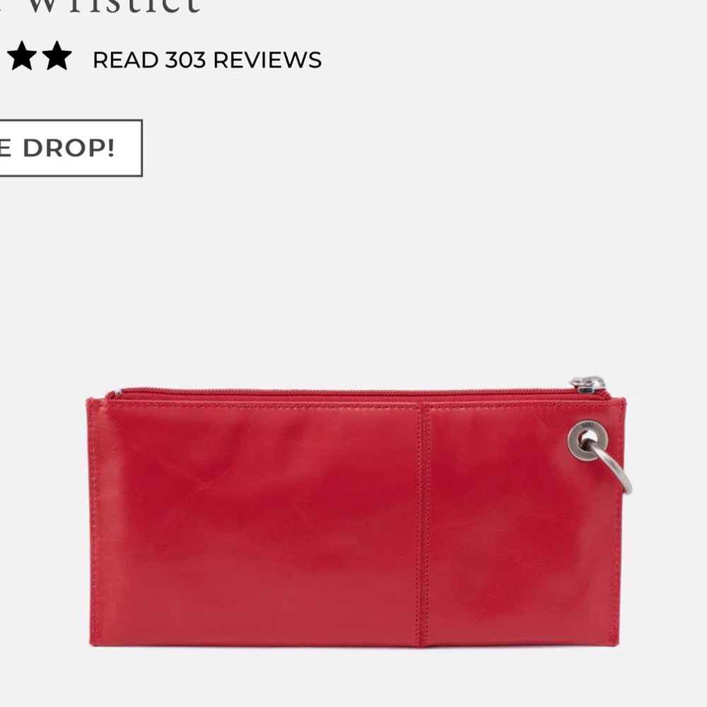 Hobo Red Leather Wristlet